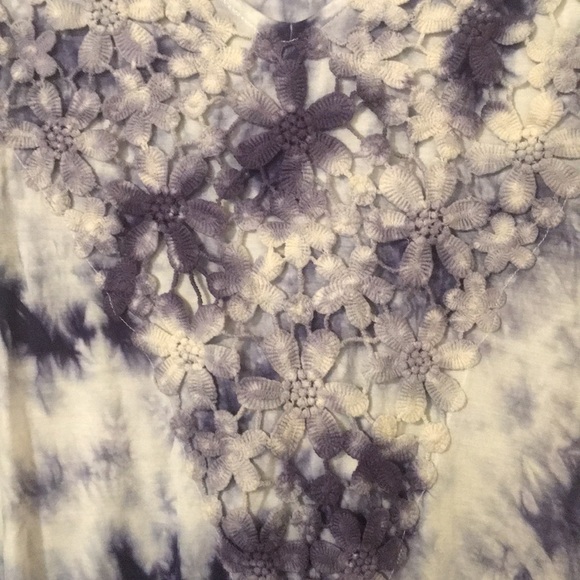 Knox Rose Blue Tie Dye Hi Low Top XL - Picture 4 of 5